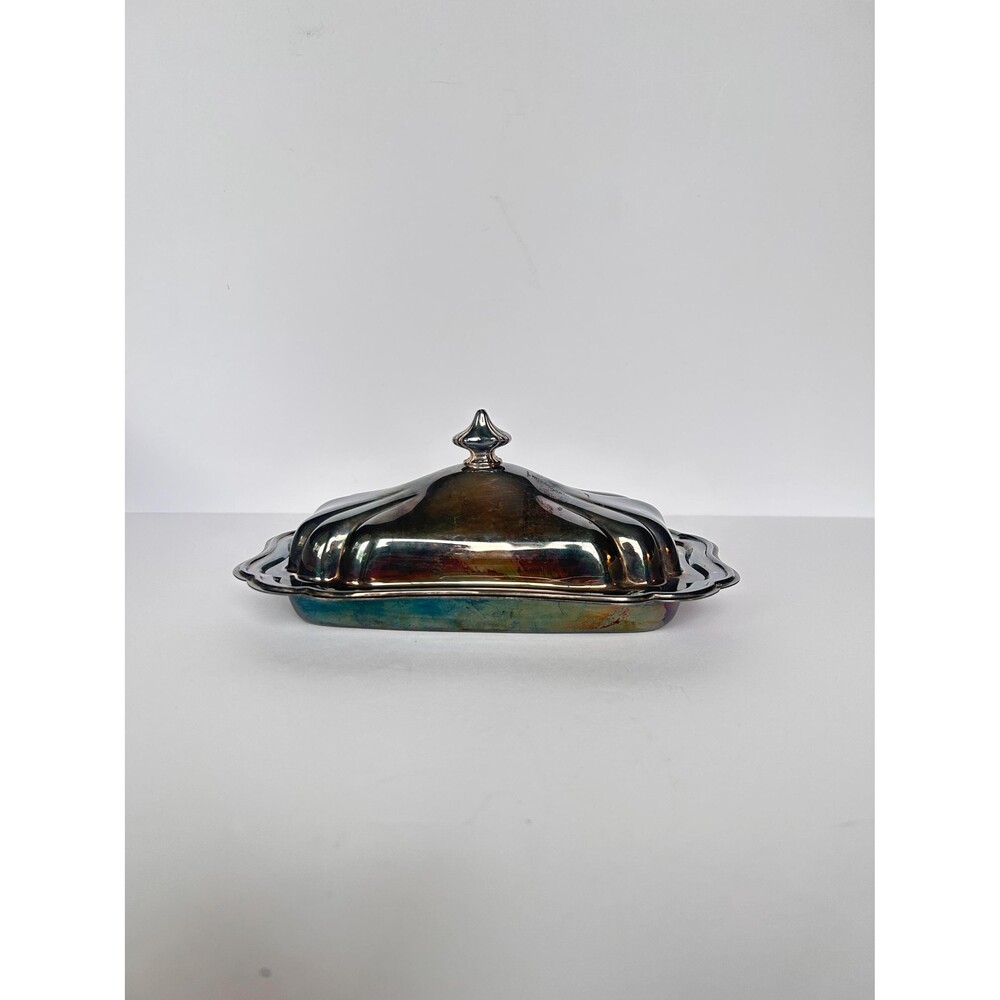 Vintage Gorham Heritage YH18 Silverplated Covered Butter Dish with Lid - MCM